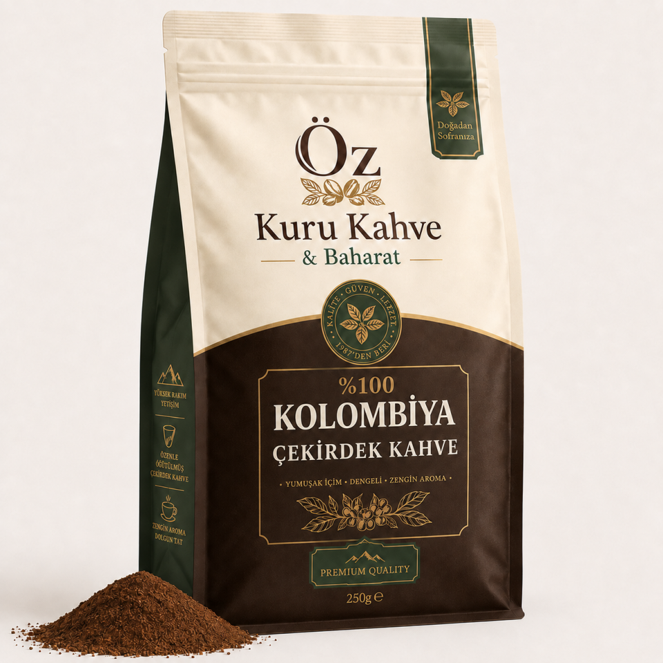 %100 Kolombiya Çekirdek Kahve