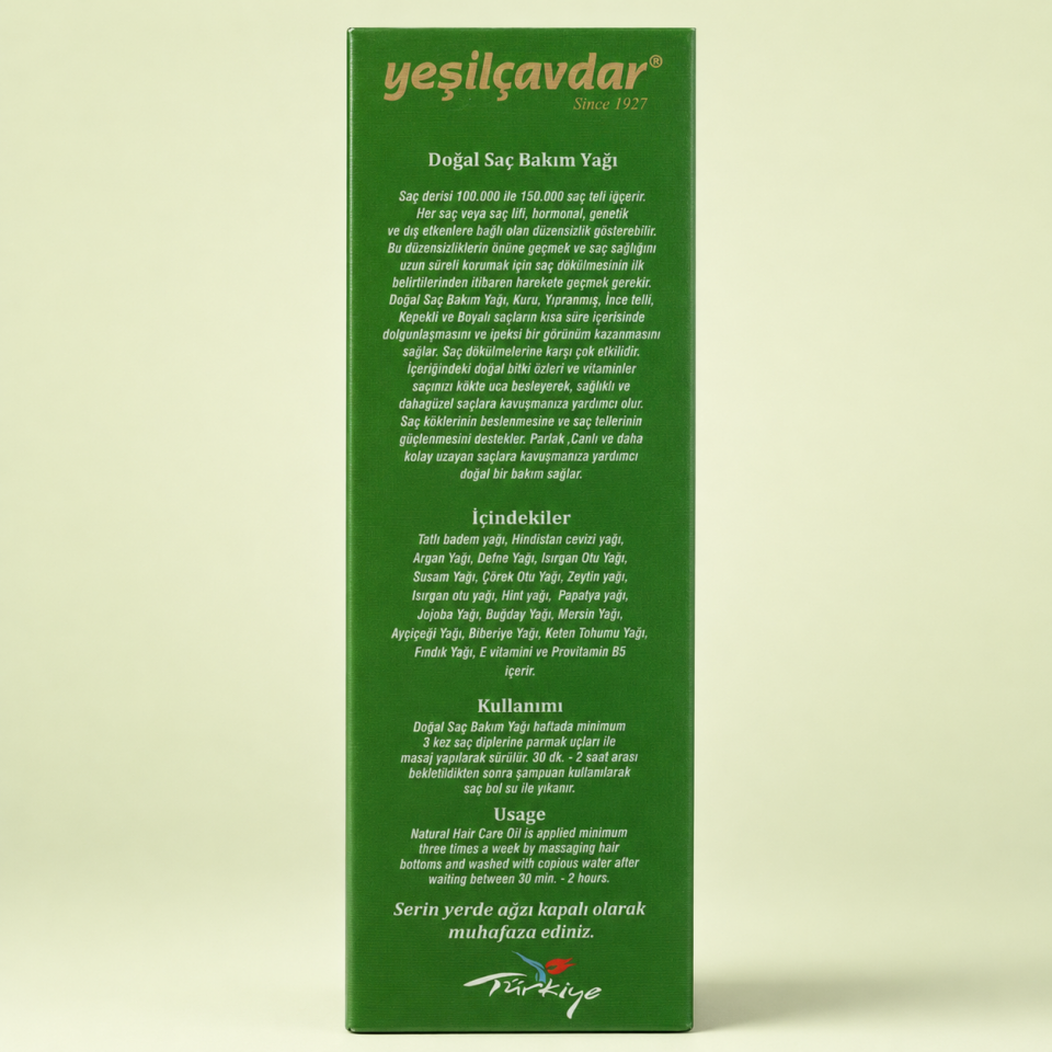 Yeşilçavdar Saç Bakım Yağı 125 ML.